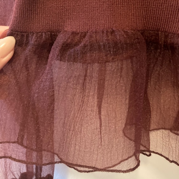 NWOT Zara burgundy blouse size medium featured on SS - Picture 9 of 10